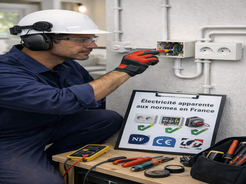 Électricité apparente aux normes France