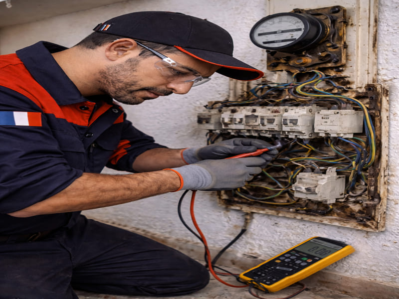 Tableau électrique vétuste en France